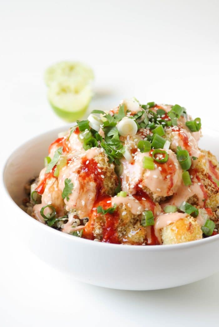 Skinny Baked Bang Bang Cauliflower