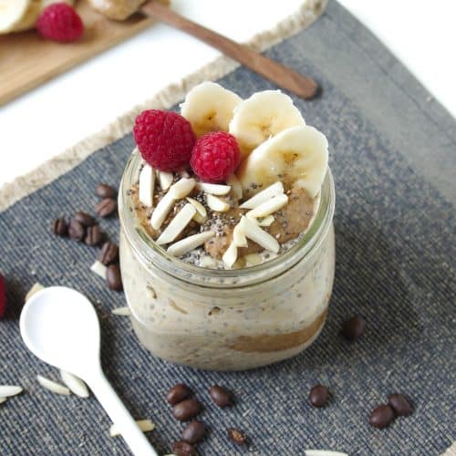 Espresso Overnight Oats with Almond Butter