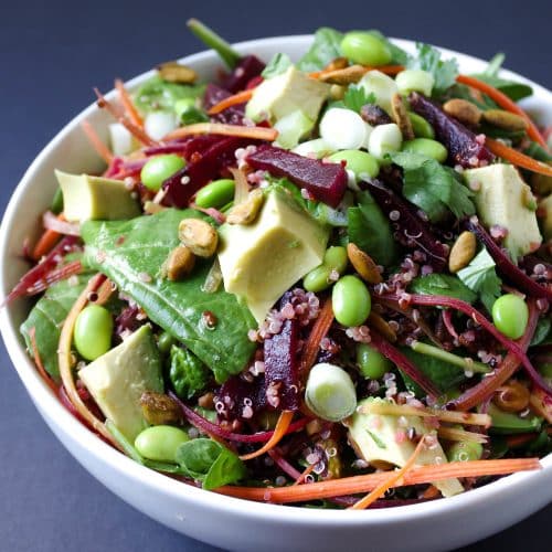 Beet, Avocado + Quinoa Salad with Herb Vinaigrette