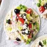 mediterranean chicken wraps pinterest pin image