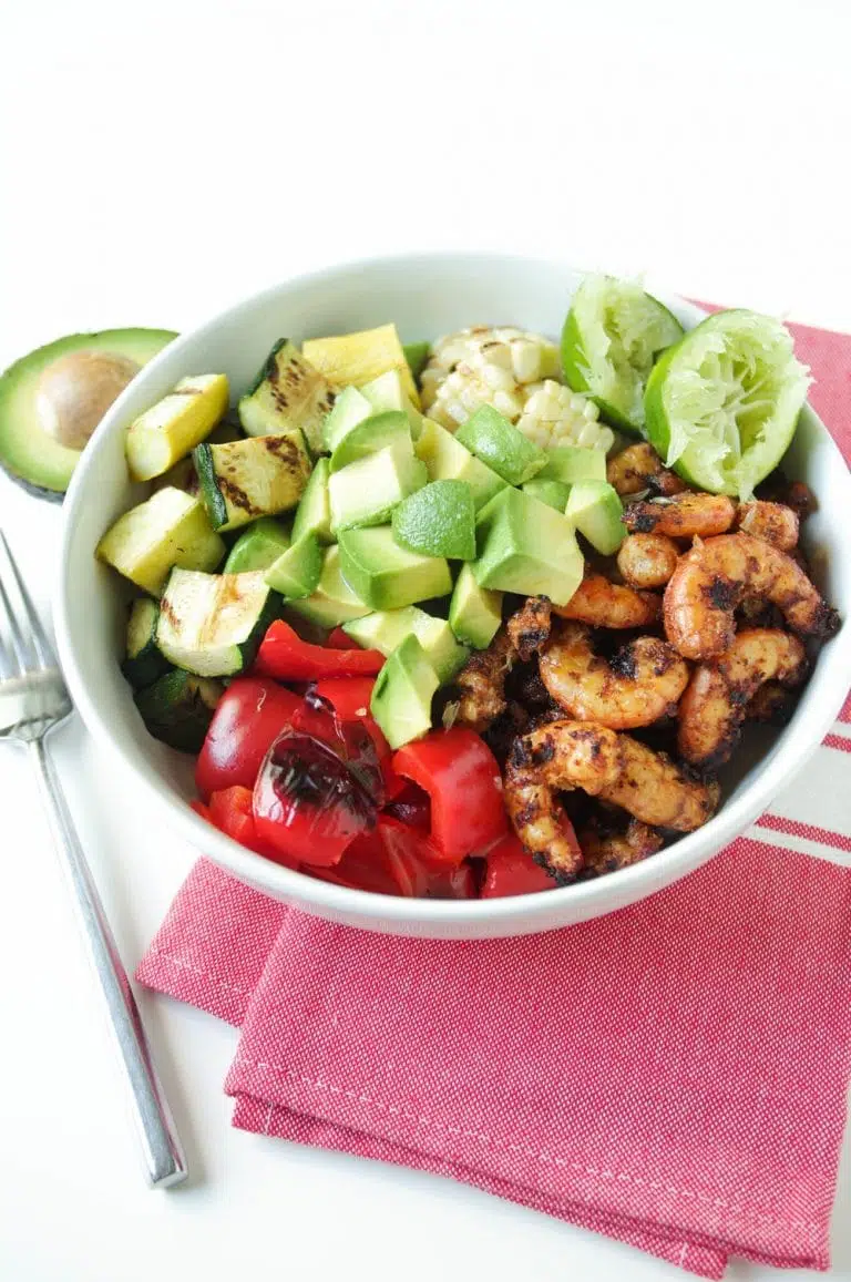 Grilled Shrimp and Veggie Bowls | The Forked Spoon