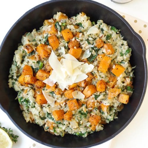 Butternut Squash Risotto with a Simple Arugula Side Salad