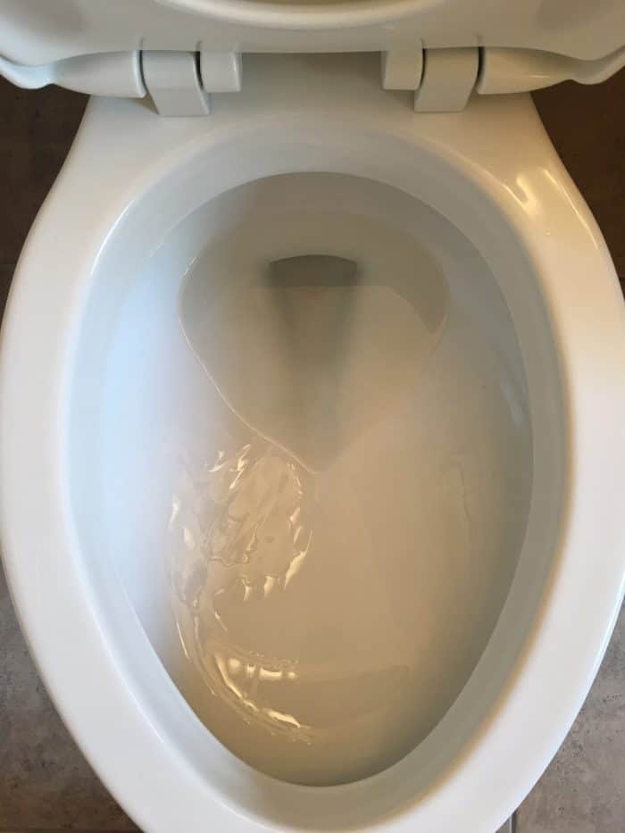toilet with hard water removed