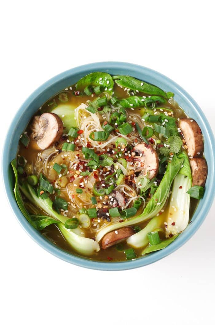 Ginger Garlic Noodle Soup With Bok Choy Bok Choy Soup The Forked Spoon 