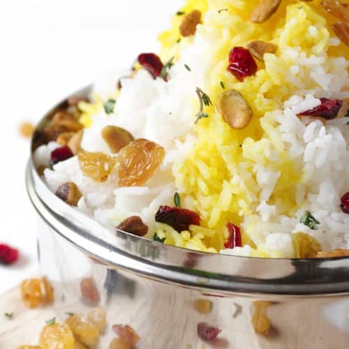 Jasmine Rice with Saffron and Dried Cranberries