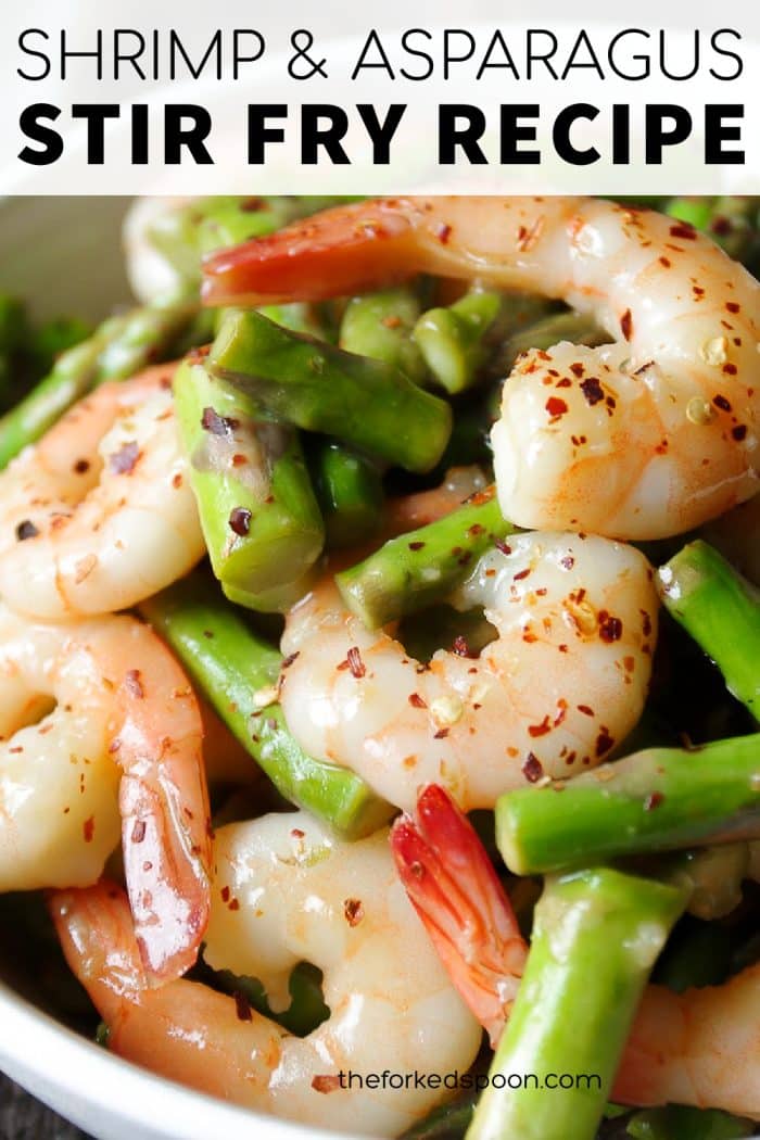shrimp and asparagus stir fry recipe pinterest pin image