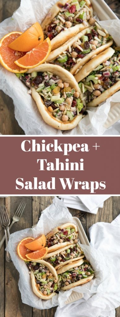 Chickpea Tahini Salad Wraps