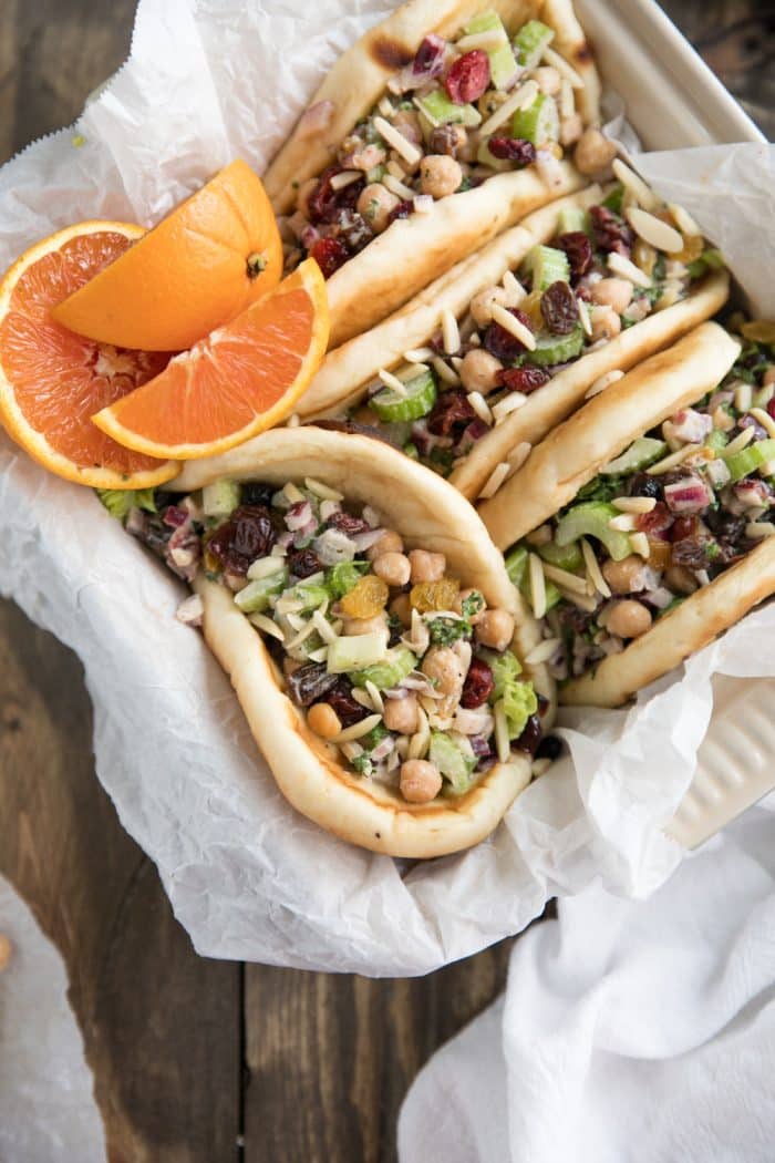 Chickpea Tahini Salad Wraps