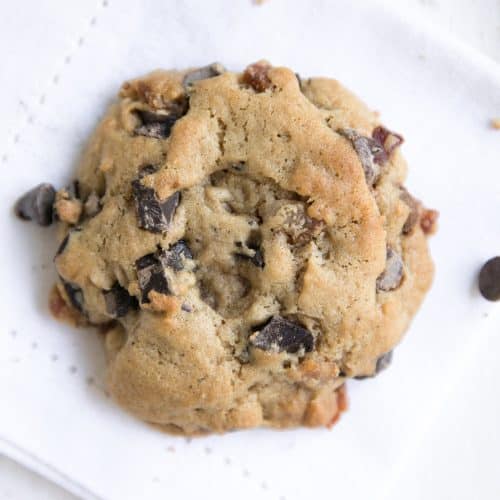 A cookie with Bacon Bourbon and Chocolate chips