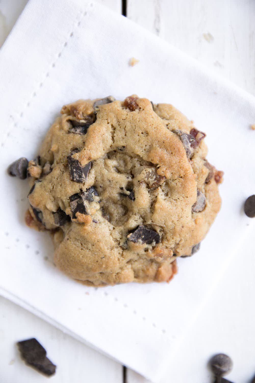 A cookie with Bacon Bourbon and Chocolate chips