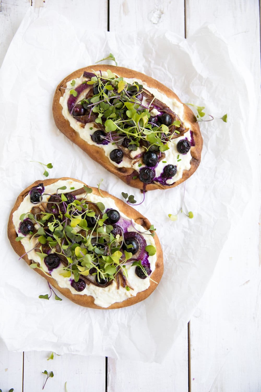 Blueberry and Honey Caramelized Onion Naan Pizza  The Forked Spoon