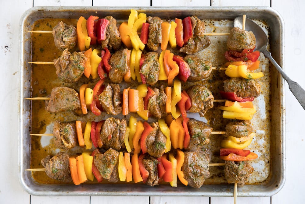 lamb kebabs with bell peppers