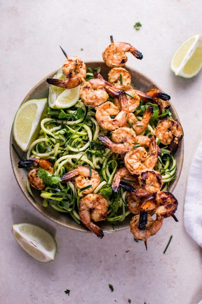 GRILLED CHILI LIME SHRIMP ZOODLES