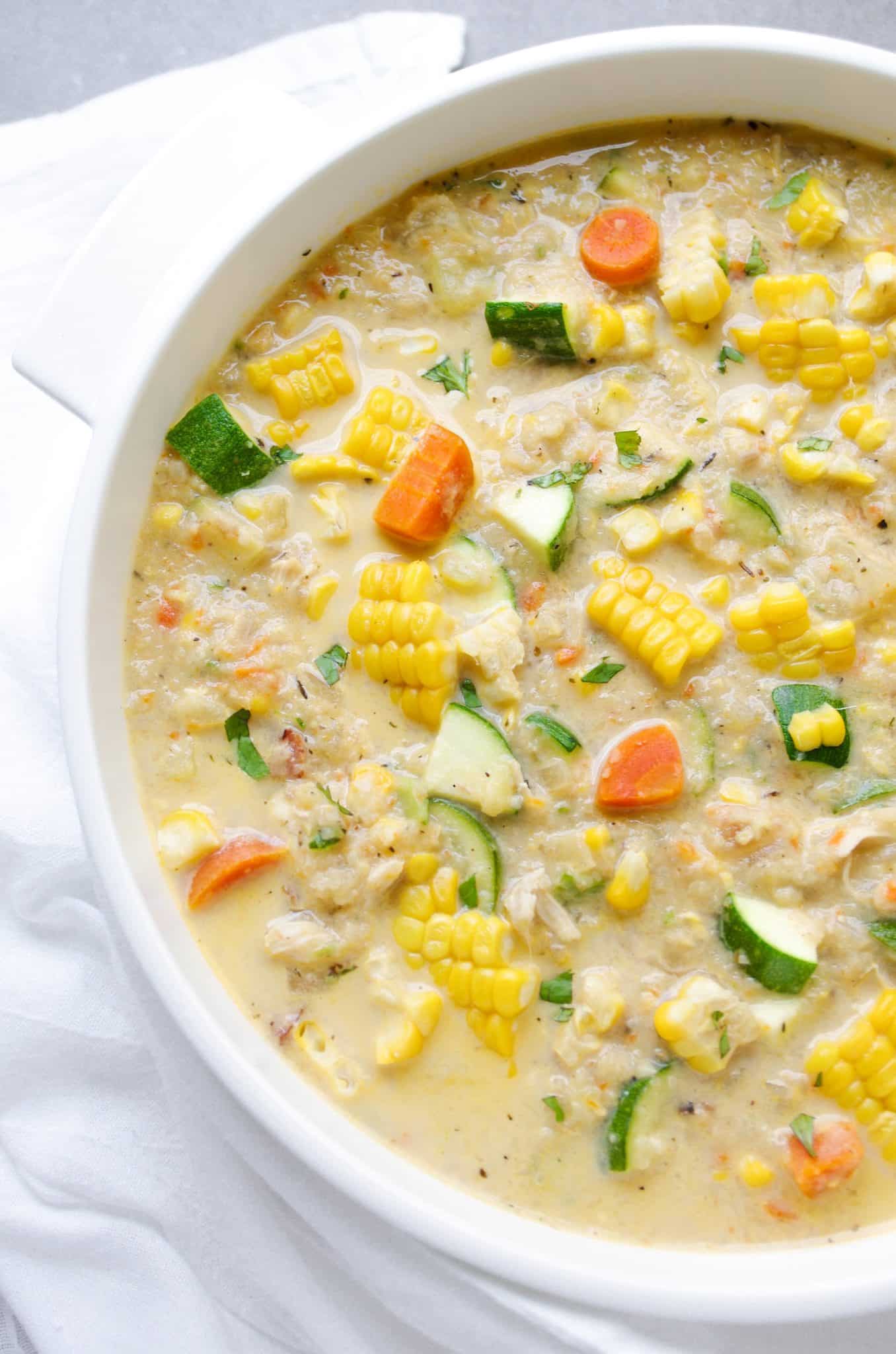 Corn and Zucchini Chowder - The Forked Spoon