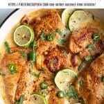 Creamy Coconut Milk Chicken Recipe (One-Skillet) pinterest pin collage image
