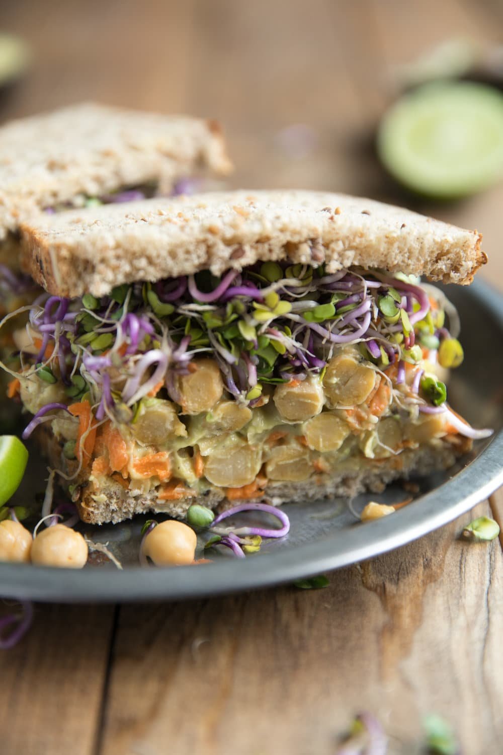 half Smashed Avocado and Chickpea Sandwich