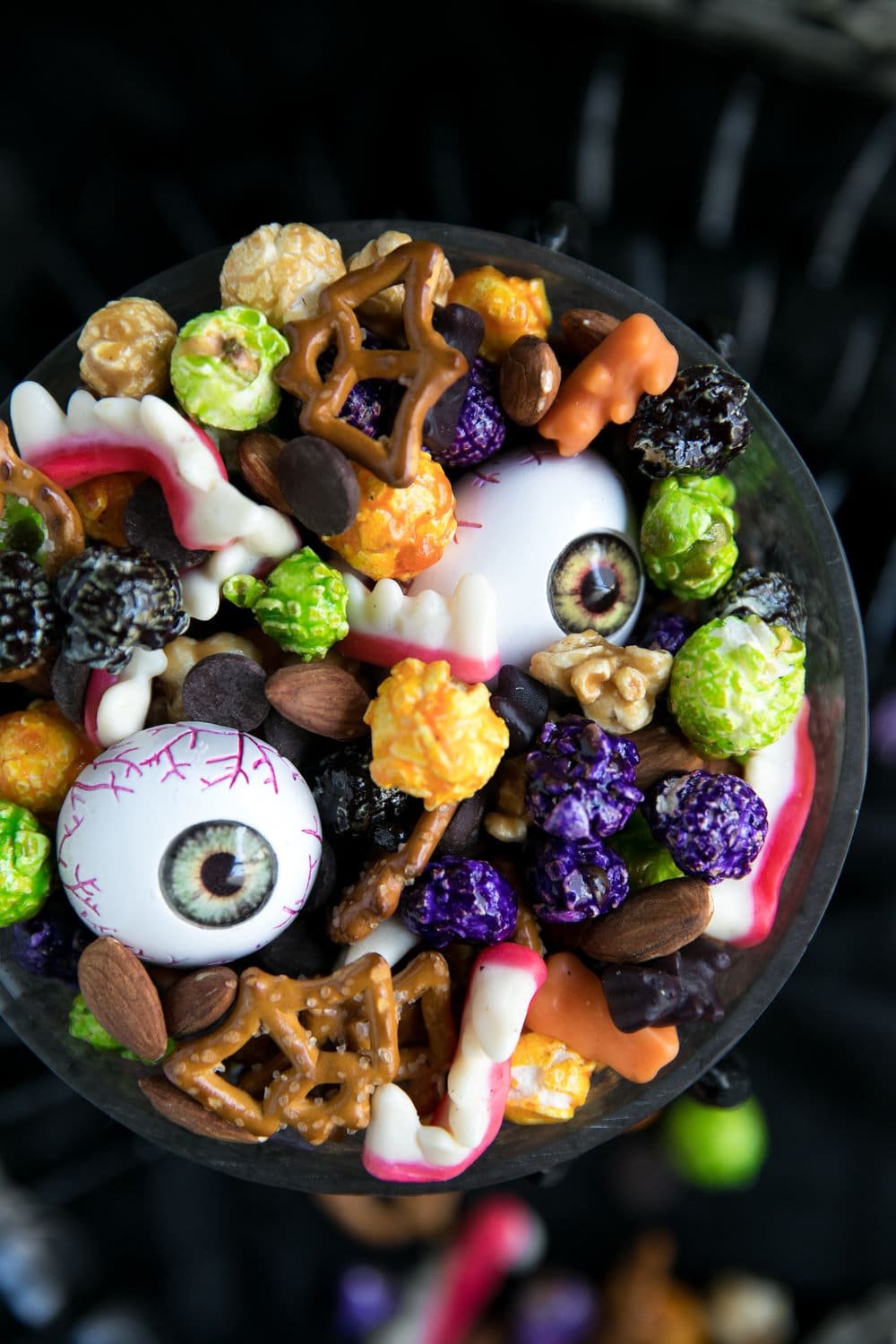 A bunch of different types of Halloween food
