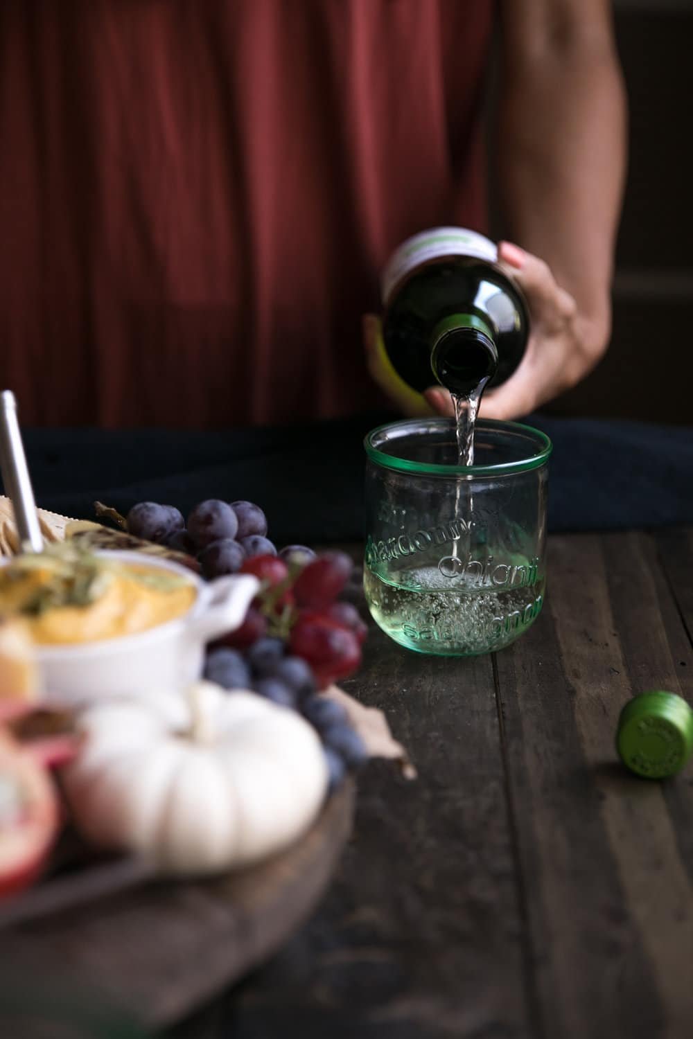 wine being poured into glass