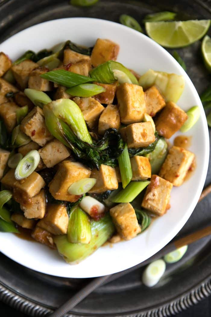 Spicy Stir Fried Tofu with Bok Choy