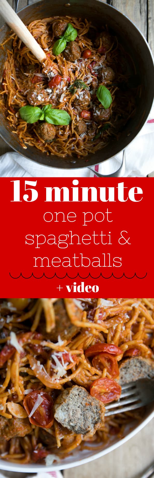 15 minute one pot spaghetti and meatballs