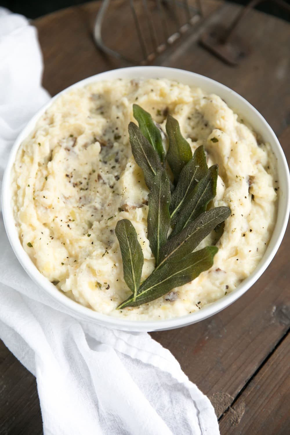 Four Cheese Mashed Potatoes With Crispy Sage The Forked Spoon 