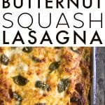 Roasted Butternut Squash Lasagna Pinterest Pin Collage Image