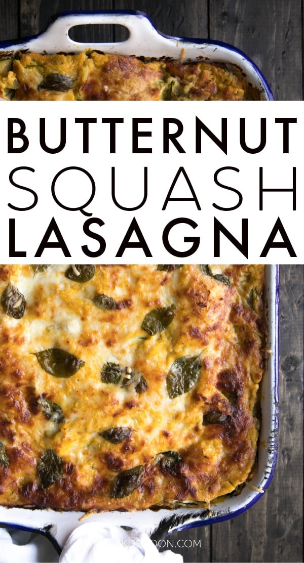 Roasted Butternut Squash Lasagna Pinterest Pin Collage Image
