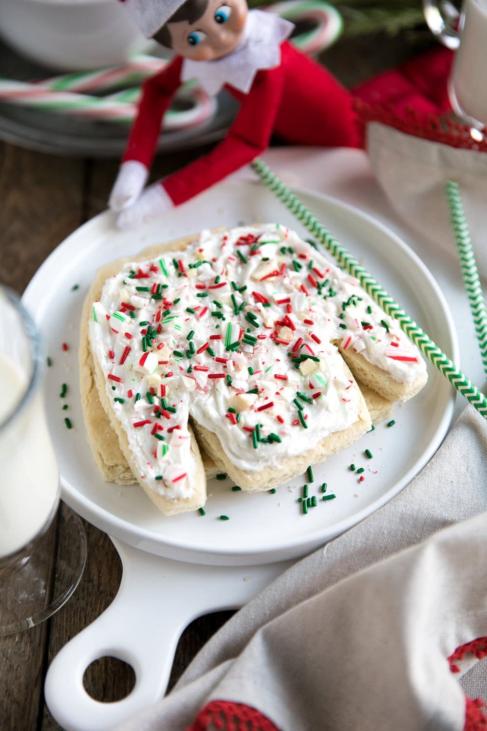 Fun, fast and easy, these Ugly Sweater Sugar Cookie Bar Cutouts are soft, thick and chewy and require no rolling or chilling.