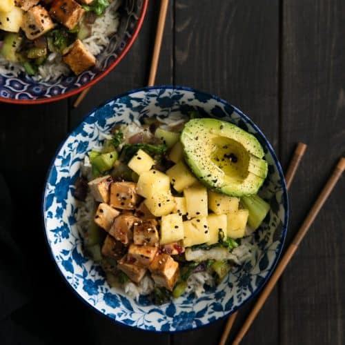 Sweet Chili Tofu with Coconut Rice and Bok Choy
