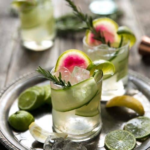 Cucumber Rosemary Gin and Tonic - The Forked Spoon