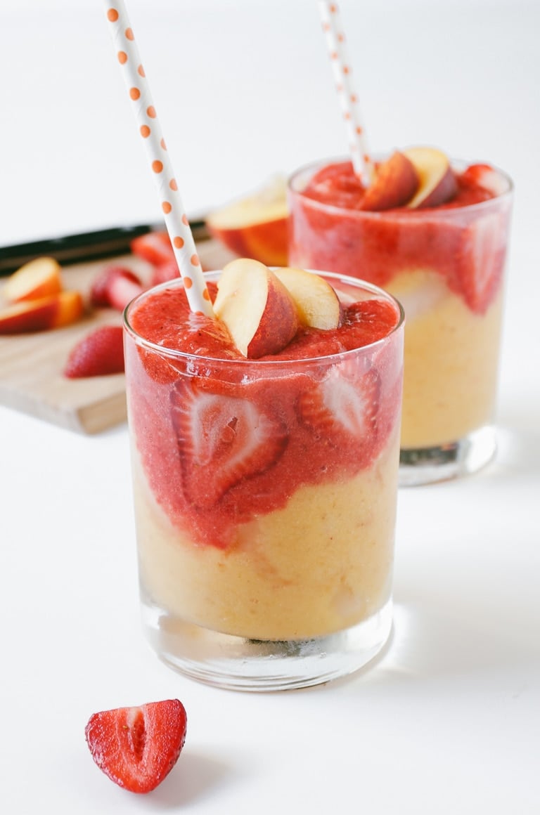 3-Ingredient Roasted Strawberry Peach Smoothie