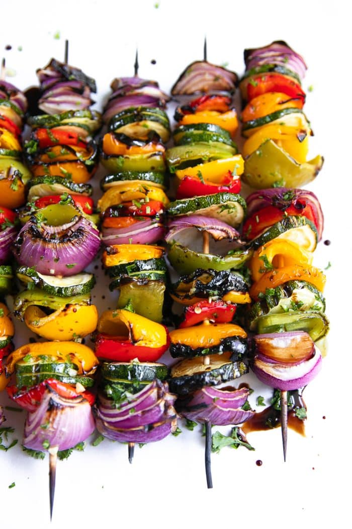 easy veggie skewers grilled and ready to enjoy