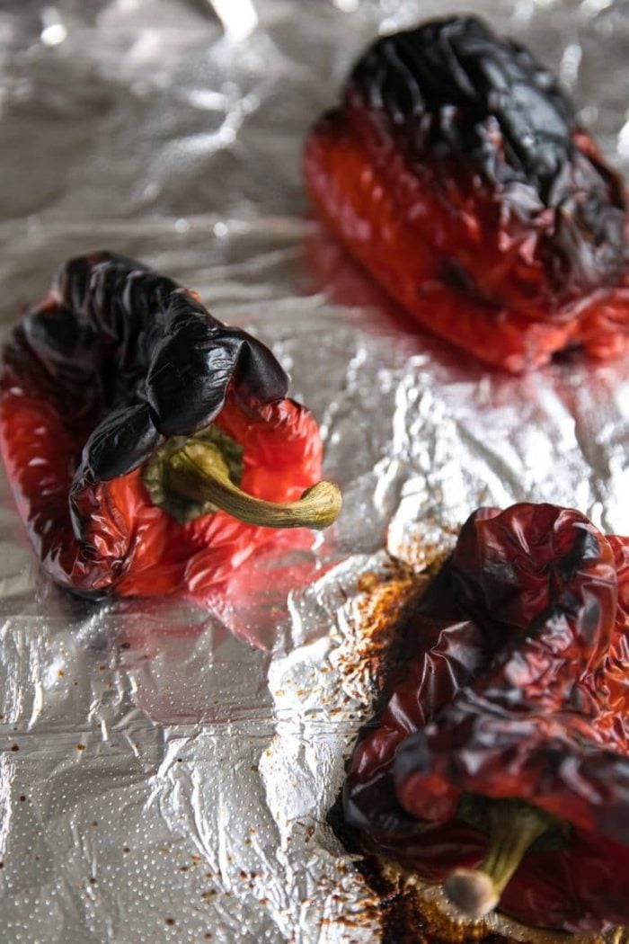 Roasted red bell peppers