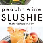 frozen peach wine slushie recipe pinterest collage image