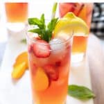 strawberry peach lemonade pinterest pin image