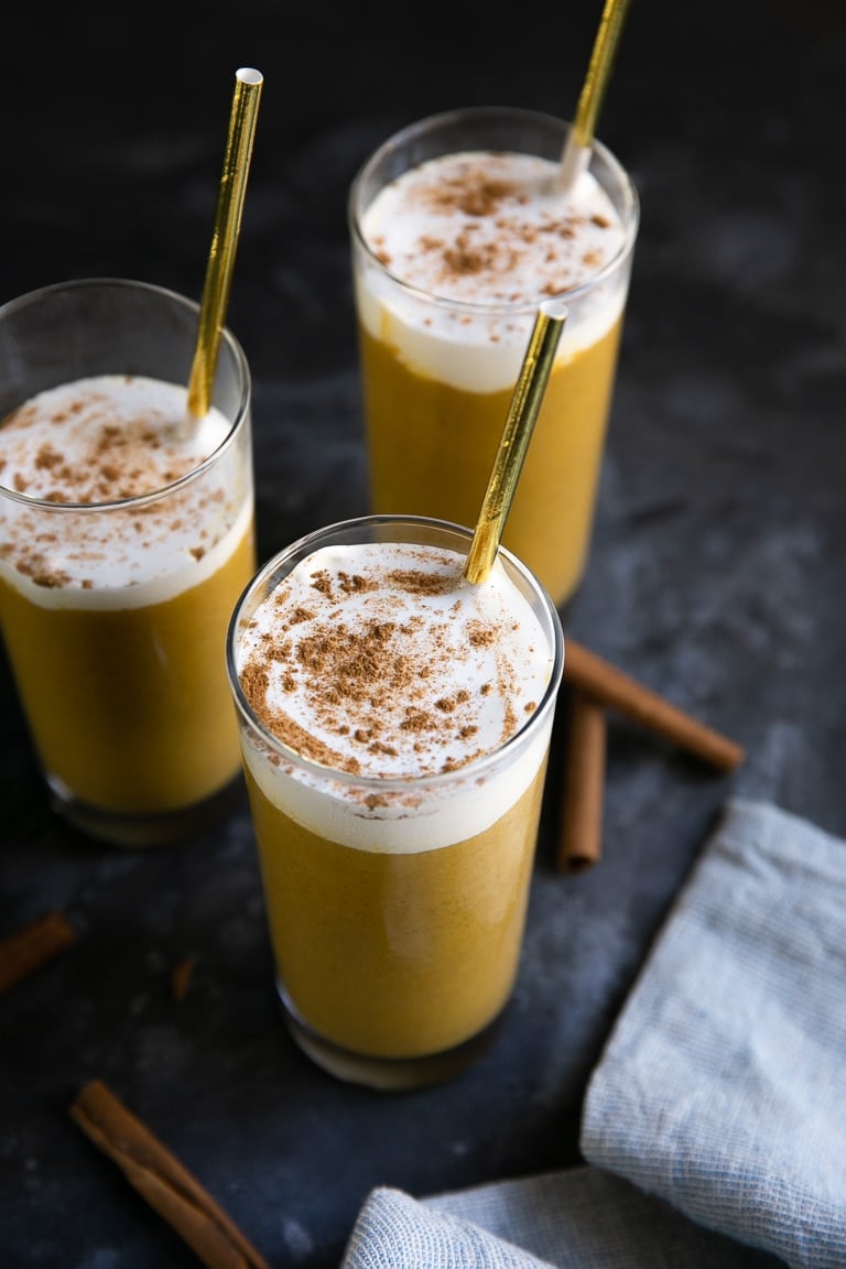 three glasses of Pumpkin Smoothie