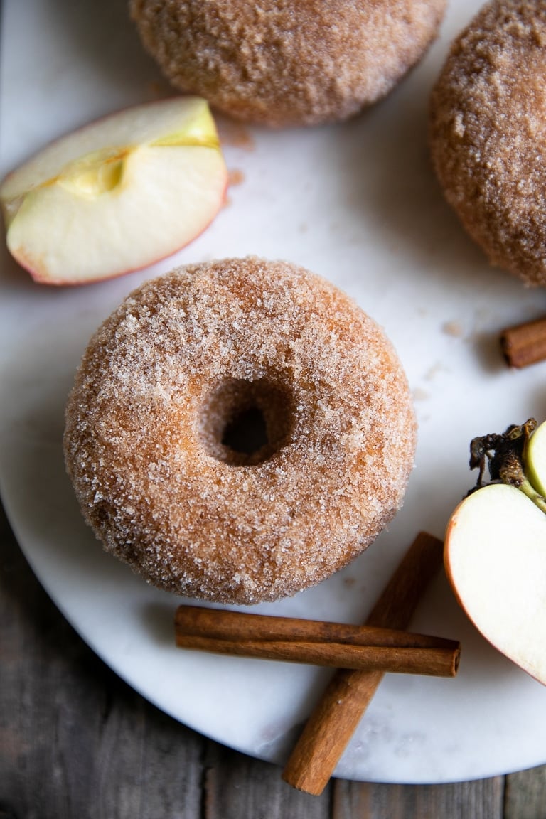 Cinnamon Sugar Baked Apple Donuts