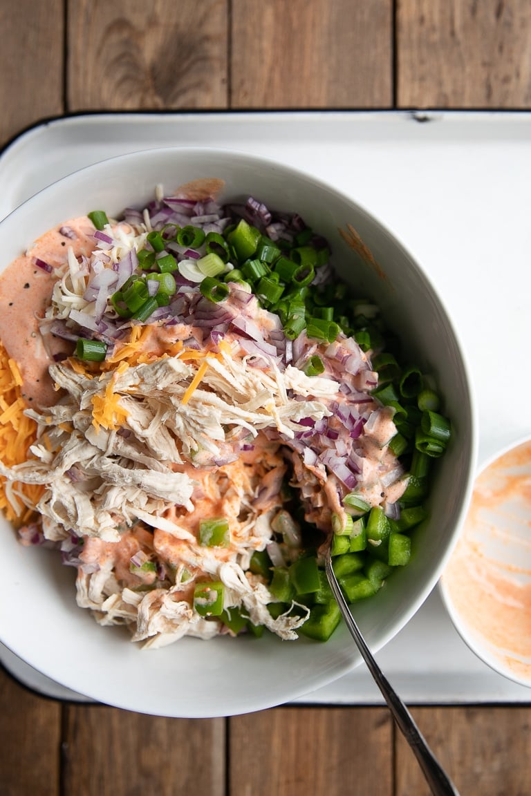 Mixture for the Cheesy Buffalo Chicken Spaghetti Squash Recipe