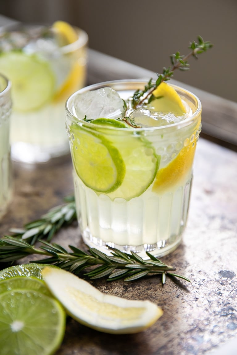 Limoncello Gin Cocktail Recipe with Fresh Thyme - The Forked Spoon