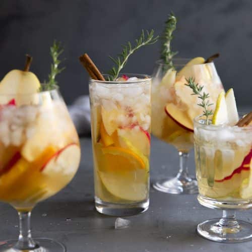 A glass of Apple and Pear sangria