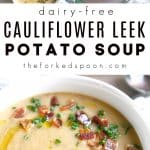 leek and potato soup recipe Pinterest Pin Collage