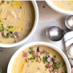 leek and potato soup recipe Pinterest Pin Collage
