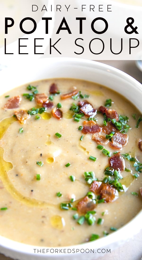leek and potato soup recipe Pinterest Pin Collage