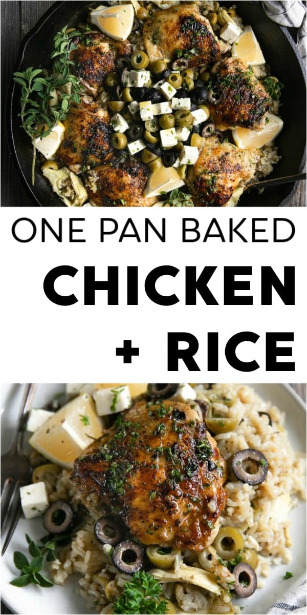 One pot chicken and rice pinterest collage pin image