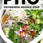 Pho Recipe (How to Make Vietnamese Pho Soup) pinterest pin image (1)