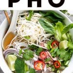 Pho Recipe (How to Make Vietnamese Pho Soup) pinterest pin image (1)