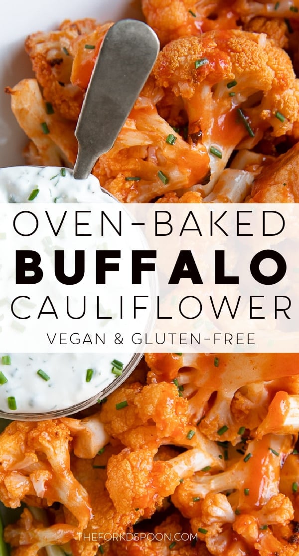Baked Buffalo Cauliflower Recipe Pinterest Pin Image