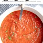 Homemade Tomato Basil Soup Pinterest Pin Collage Image