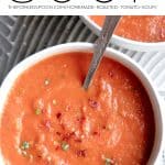 Homemade Tomato Basil Soup Pinterest Pin Collage Image