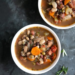 bowls of Ham and Bean Soup